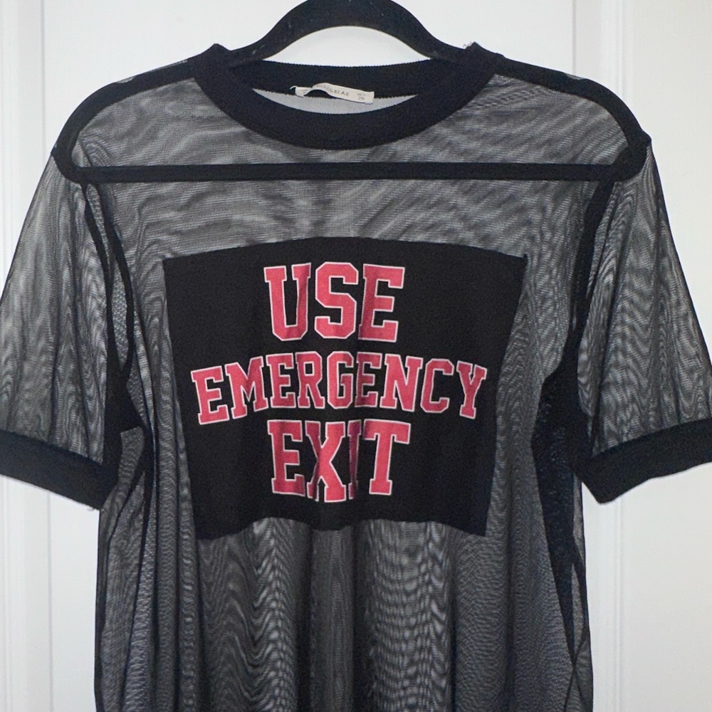 Pull&Bear Black Mesh Top